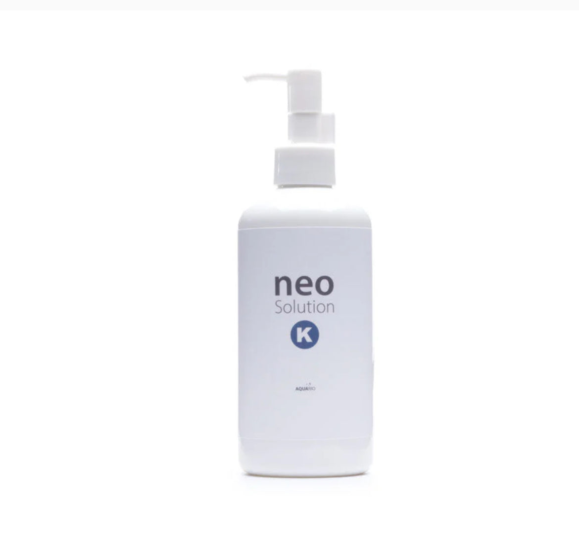 White bottle labeled 'neo Solution K' on a white background