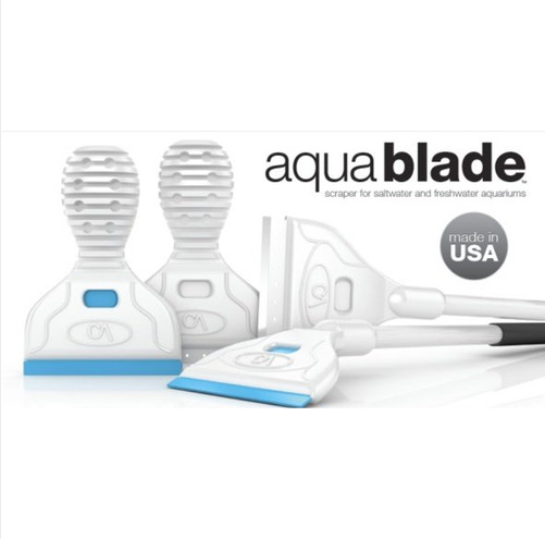 Aquabrade aquarium cleaning tools with 'made in USA' label on a white background