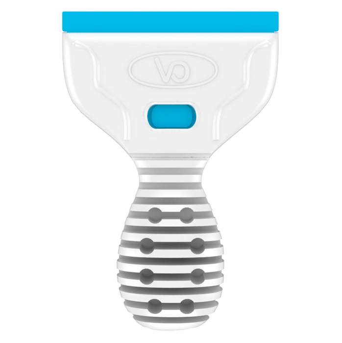 Aquarium Scraper for acrylic blue blade and white handle on a white backround