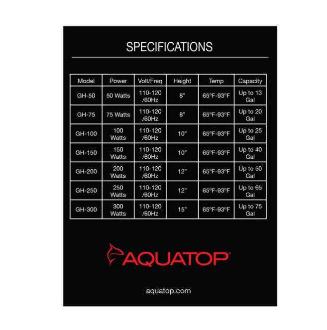 Aquatop Glass Heater 200 Watt