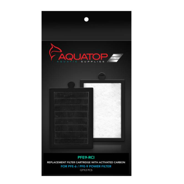Aquatop replacement filter cartridge packaging with black background