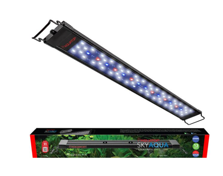Aquarium light with packaging on a white background
