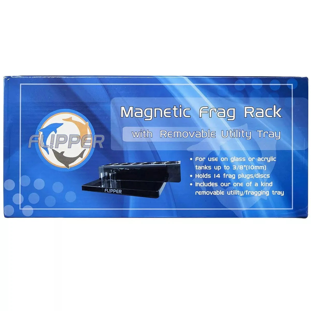 Flipper Magnetic Frag Rack packaging with blue gradient background