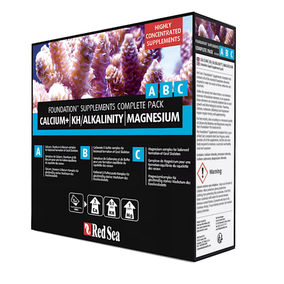 Red Sea ABC Foundation Supplements Complete Pack for aquariums on a white background
