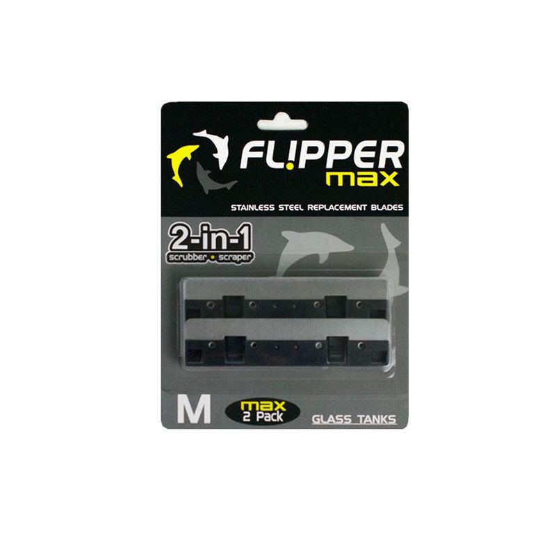Flipper Max stainless steel replacement blades packaging on a white background