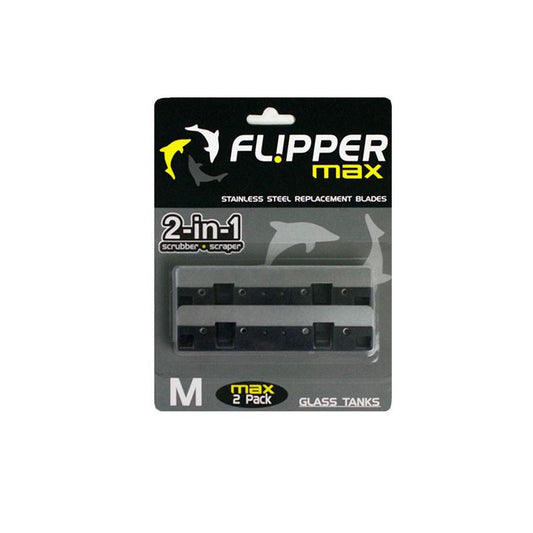 Flipper Max stainless steel replacement blades packaging on a white background