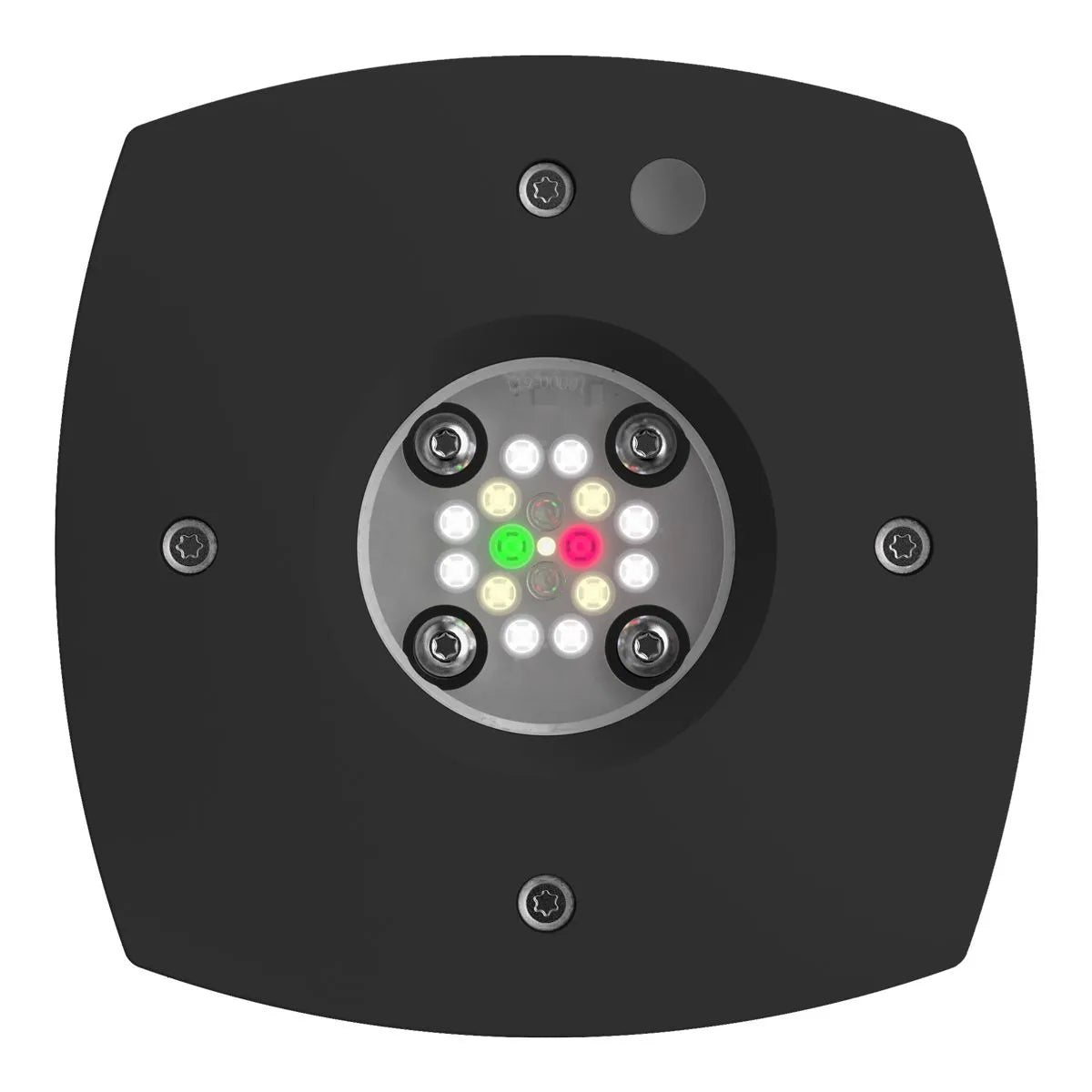 Black Square LED Light by Aqua illumination for freshwater tanks with warm white, red and green LEDs
