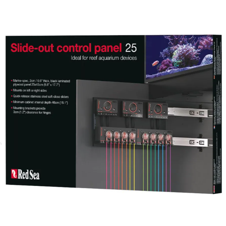 Red Sea slide-out control panel packaging for aquarium devices