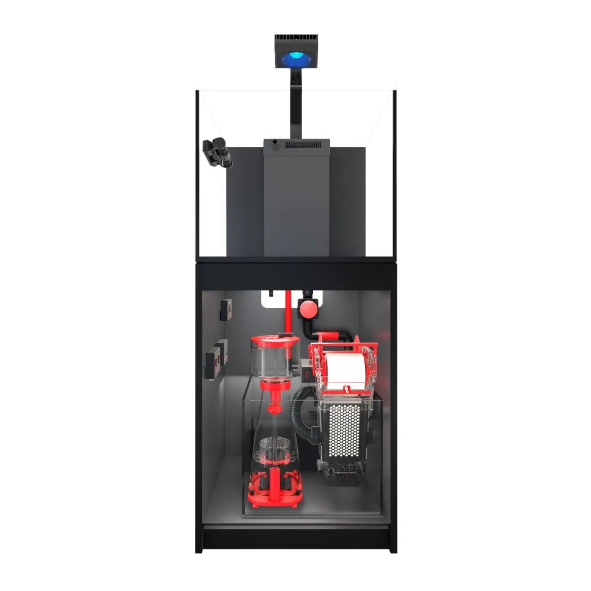 reef aquarium called red sea reefer 170 with filtration showing internal componets