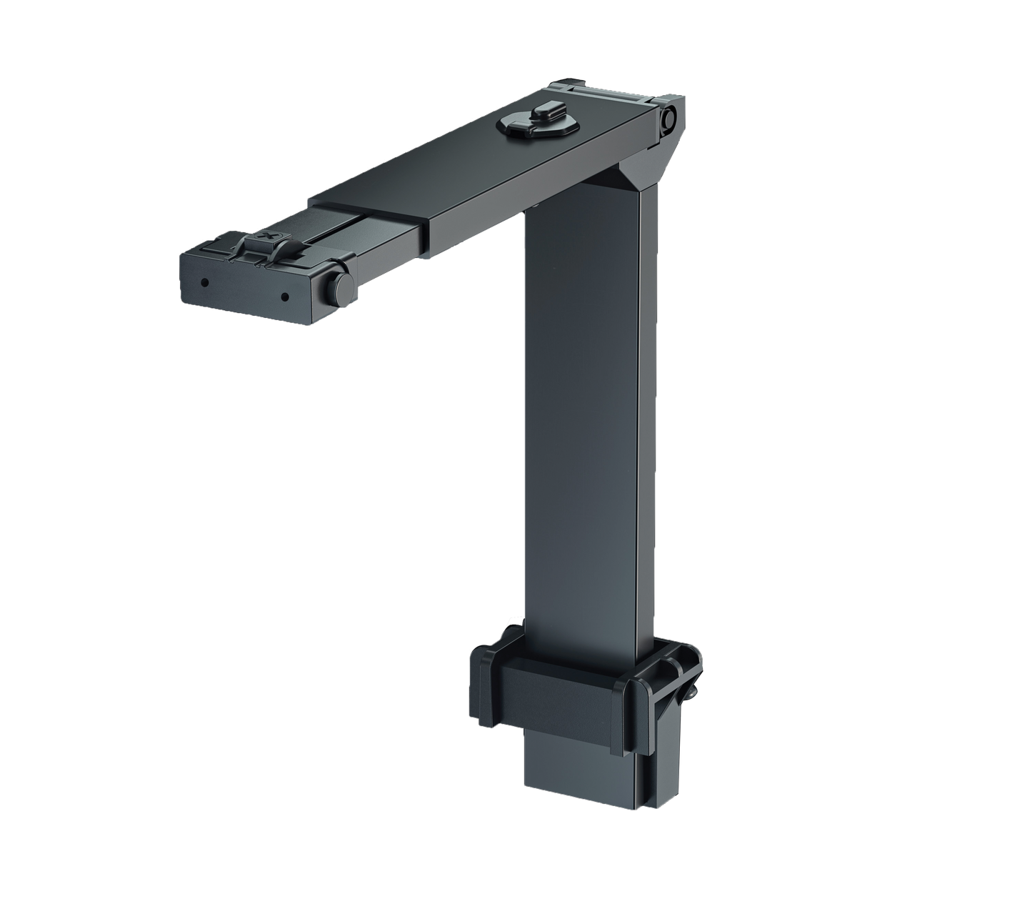 A black universal mounting arm designed for the Red Sea ReefLED 90/115.