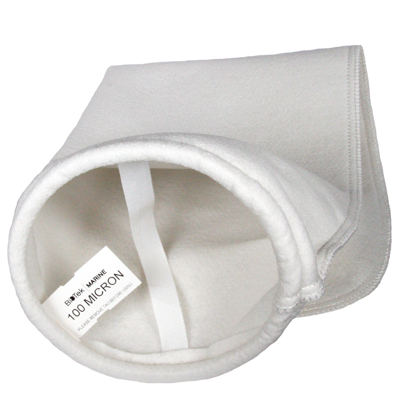 A white, solid-colored filter sock with a ring, typically used in CPR (Cardiopulmonary Resuscitation) equipment.