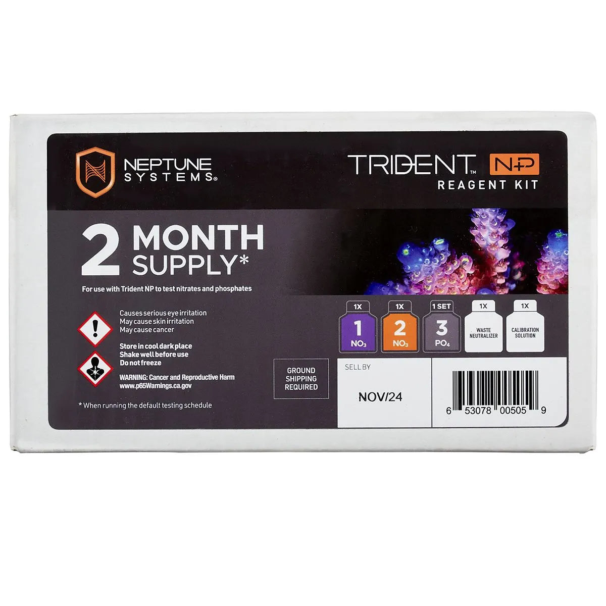 Neptune Systems Trident N/P Reagent Kit packaging on a white background