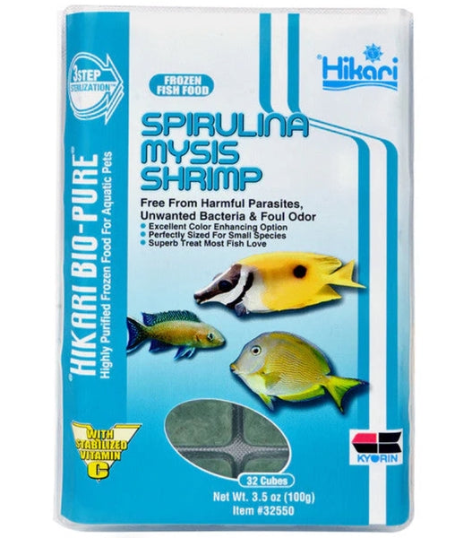 Hikari FROZEN Spirulina Mysis Shrimp Cubes 3.5oz