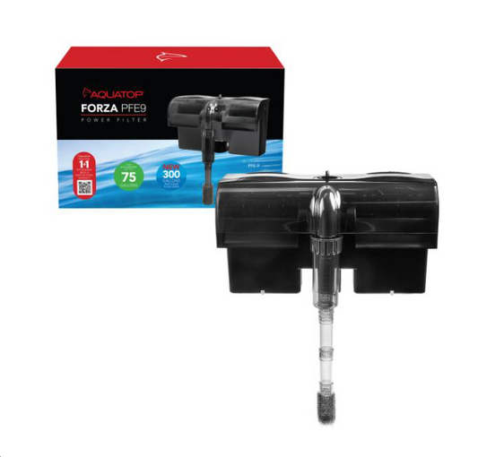 Aquatop Forza power filter with packaging on a white background