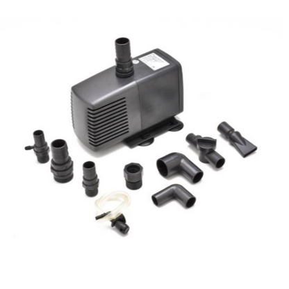 Pump and plumbing kit on a white background