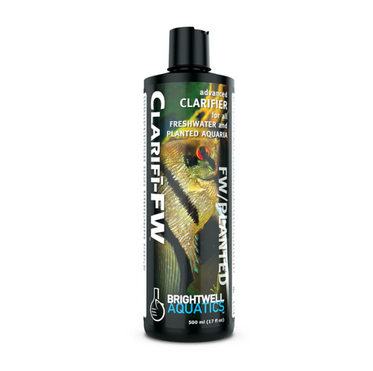 Bottle of Brightwell Aquatics Clarifi-FW clarifier on a white background
