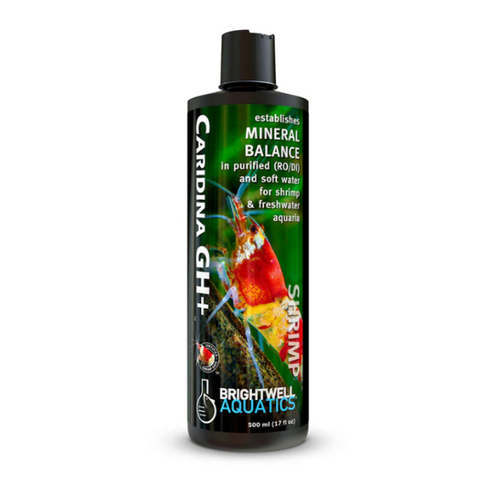 Bottle of Brightwell Aquatics Cardina GH+ Shrimp product on a white background