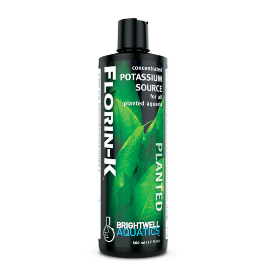 Bottle of Florin-K Potassium Source for planted aquariums on a white background