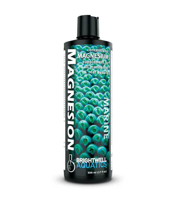 Bottle of Magnesion concentrate magnesium supplement for marine fish and aquatics on a white background