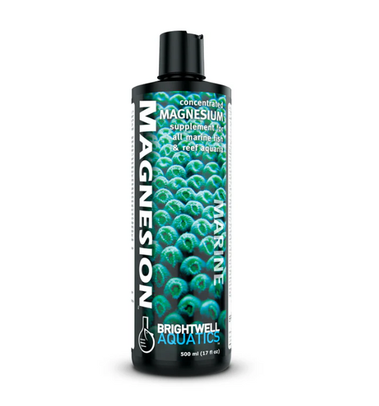 Bottle of Magnesion concentrate magnesium supplement for marine fish and aquatics on a white background