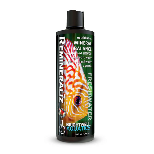Bottle of Brightwell Aquatics Freshwater Remineraliz on a white background