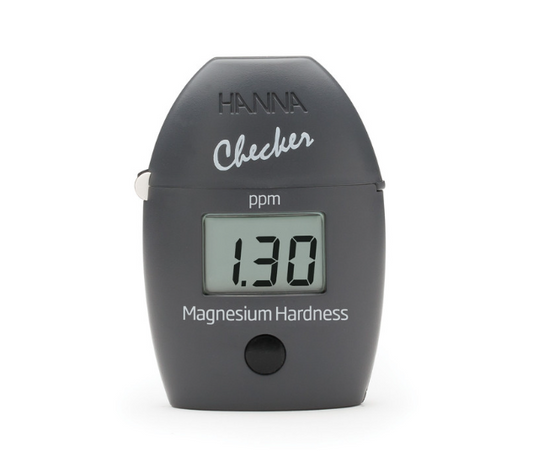 Hanna magnesium hardness checker on a white background