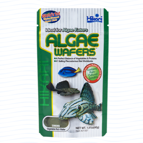 Hikari Algae Wafers packaging for aquarium fish on a white background