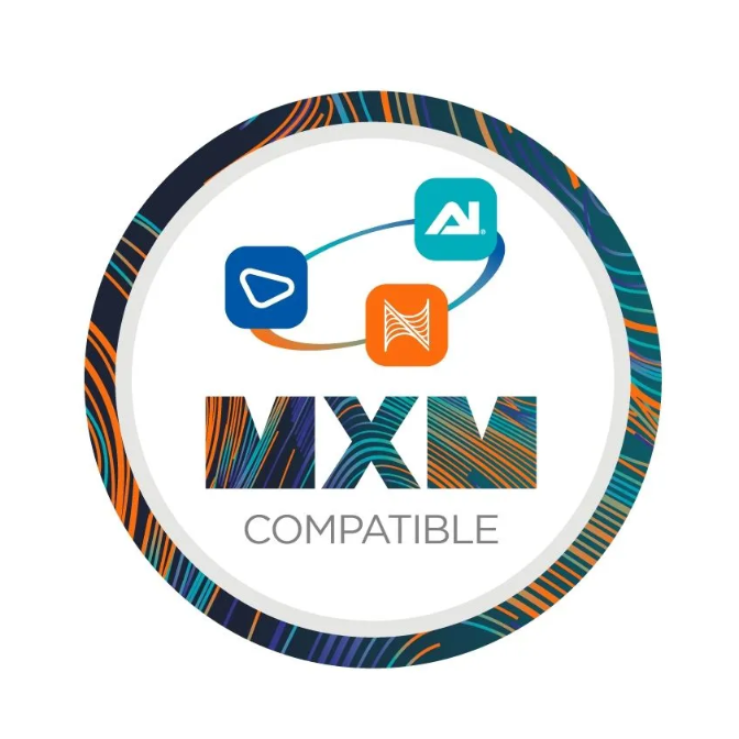 MXN compatible logo with colorful design on a white background