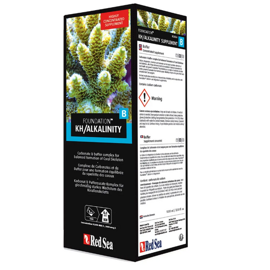 Red Sea aquarium supplement packaging with coral image on a white background