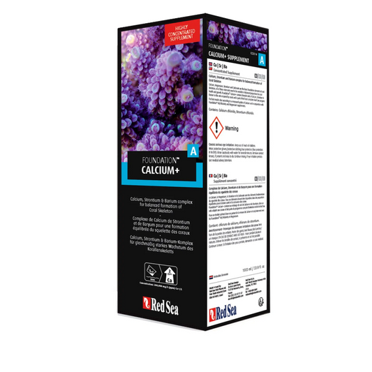 Red Sea aquarium supplement packaging with purple graphics on a white background