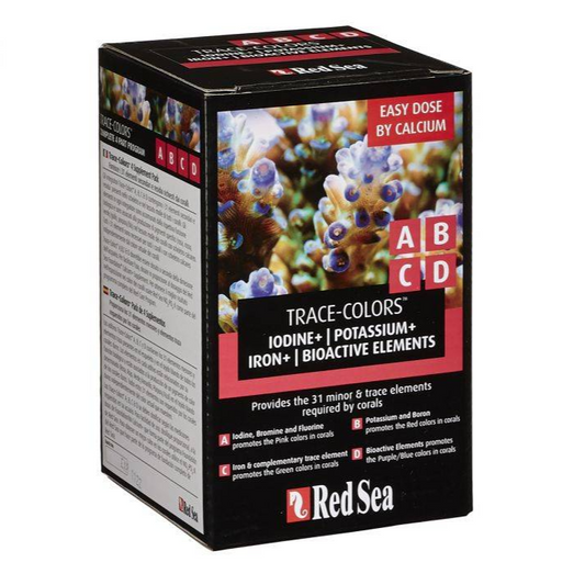 Red Sea Trace-Colors packaging for aquarium use on a white background