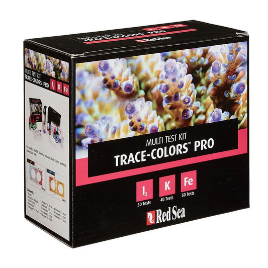 Red Sea Trace-Colors Pro multi test kit packaging with coral image on a white background