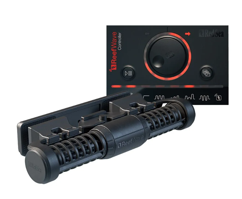 Black red sea device with a control panel on a white background power head pump