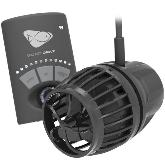 Black QuietDrive water pump with control panel on a white background
