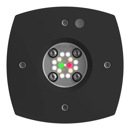 Black Square LED Light by Aqua illumination for freshwater tanks with warm white, red and green LEDs 