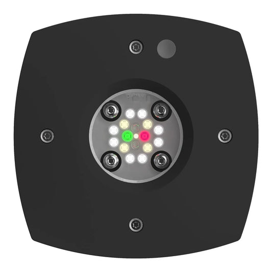 Black Square LED Light by Aqua illumination for freshwater tanks with warm white, red and green LEDs 