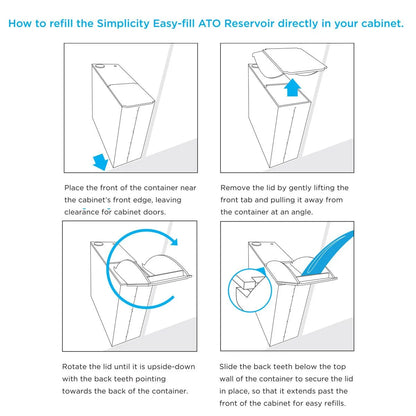 Step-by-step guide on how to refill a Simplicity Easy-fill ATO Reservoir.