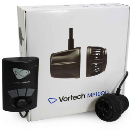 Vortech QuietDrive water pump system with packaging on a white background