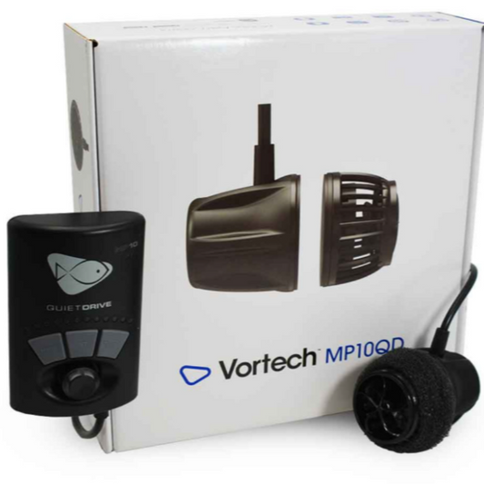 Vortech QuietDrive water pump system with packaging on a white background