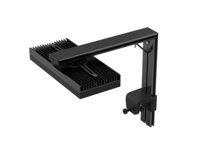 A black single arm mount kit, designed to fit various Hydra models for aquariums.