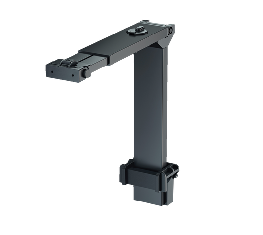 A black universal mounting arm designed for the Red Sea ReefLED 90/115.